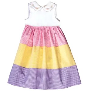 Bullion Flower Collar Multicolored Sundress