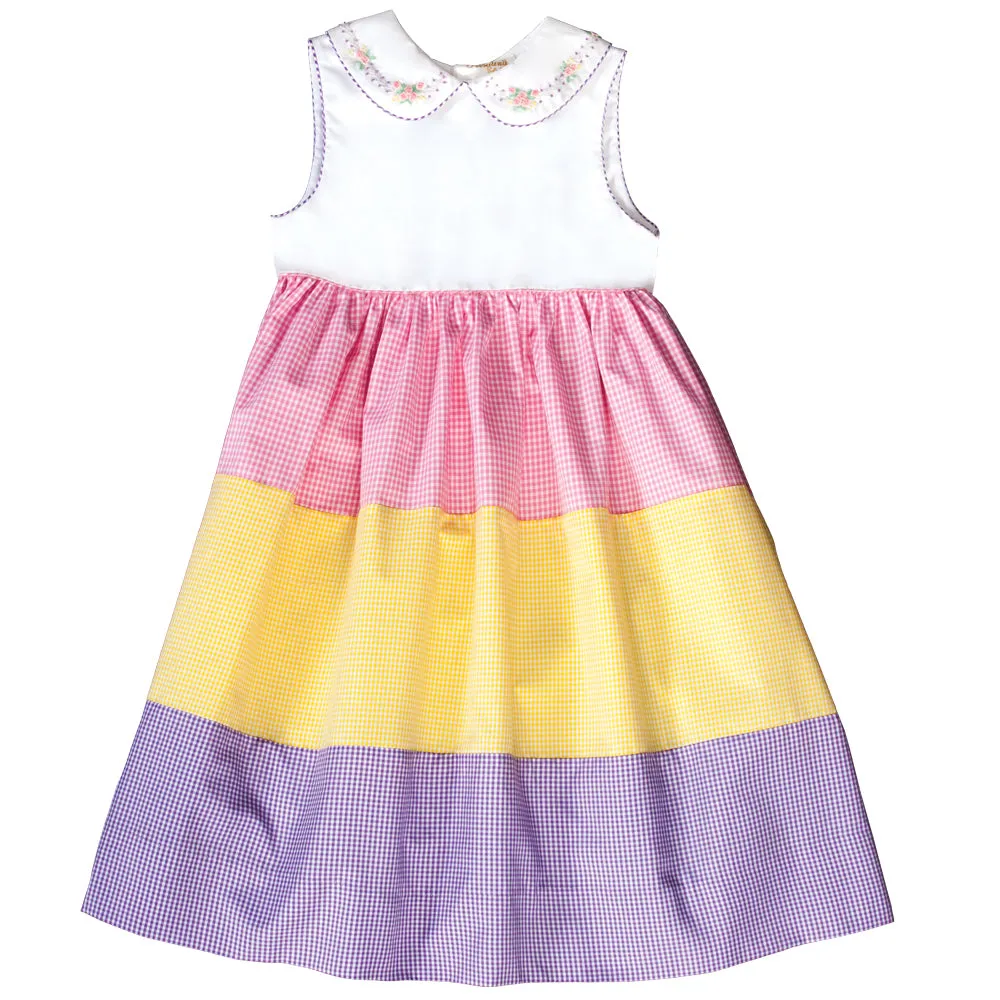 Bullion Flower Collar Multicolored Sundress