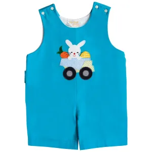 Bunny Truck Applique Turquoise Romper
