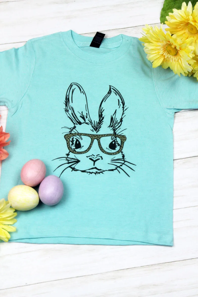 Bunny With Glasses Leopard Youth Fine Jersey Tee
