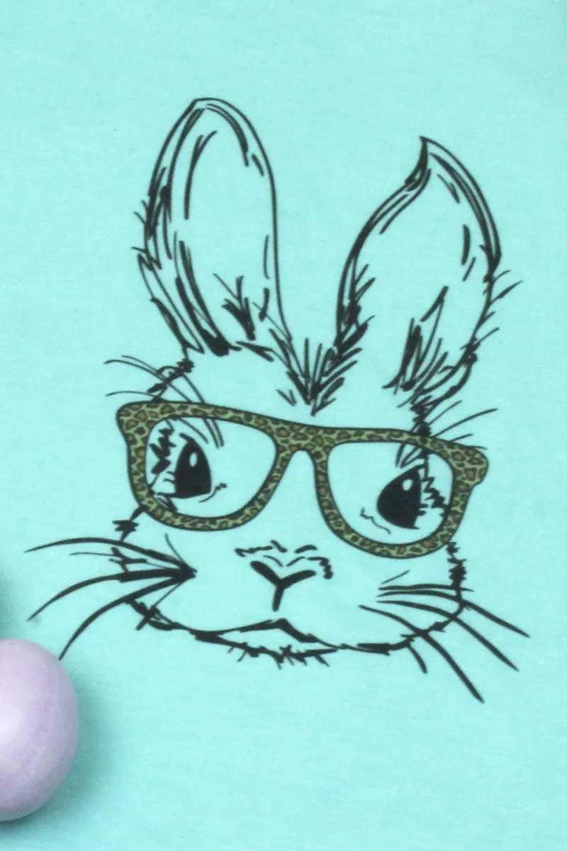 Bunny With Glasses Leopard Youth Fine Jersey Tee
