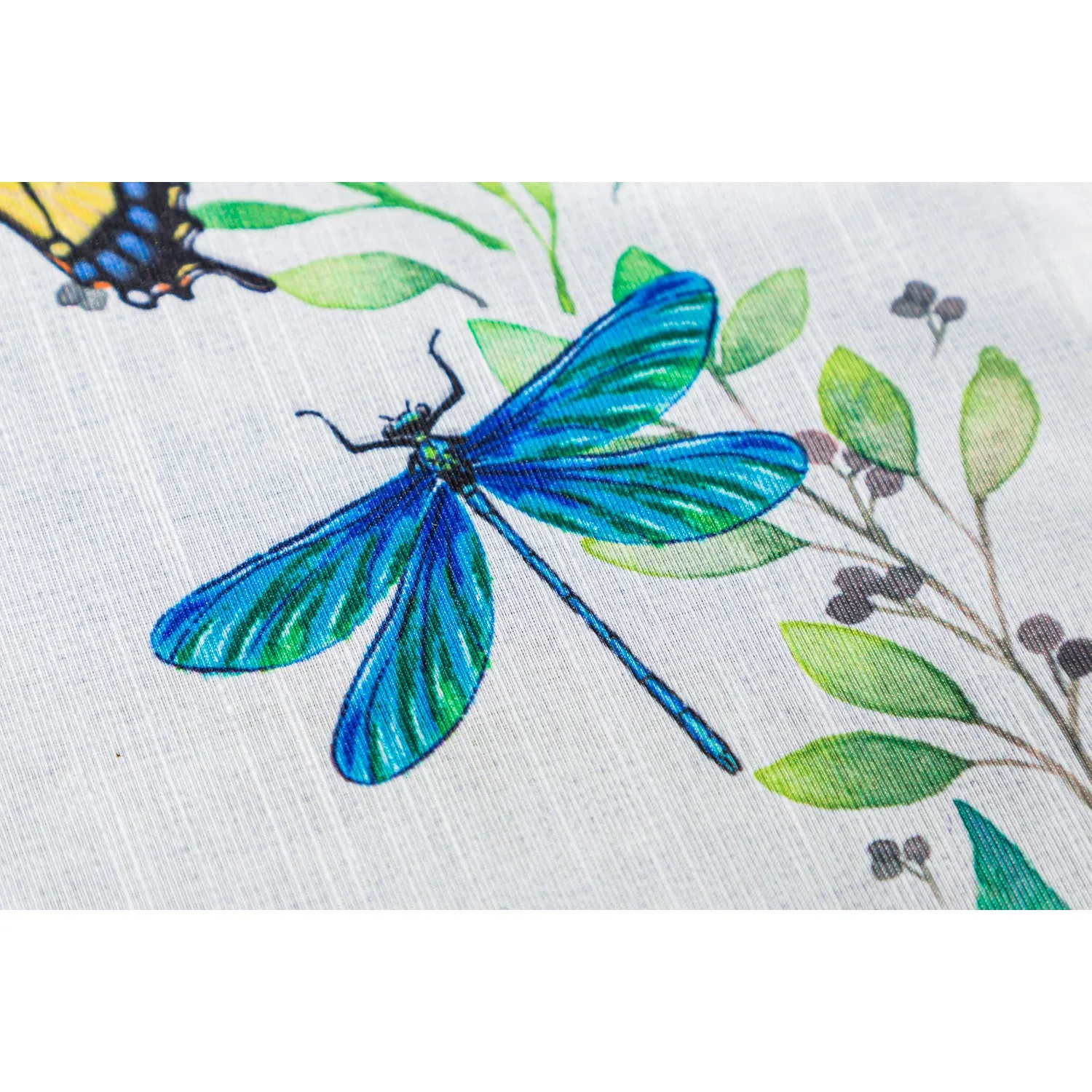 Butterfly & Dragonfly Wreath Garden Strié Flag,14t9707
