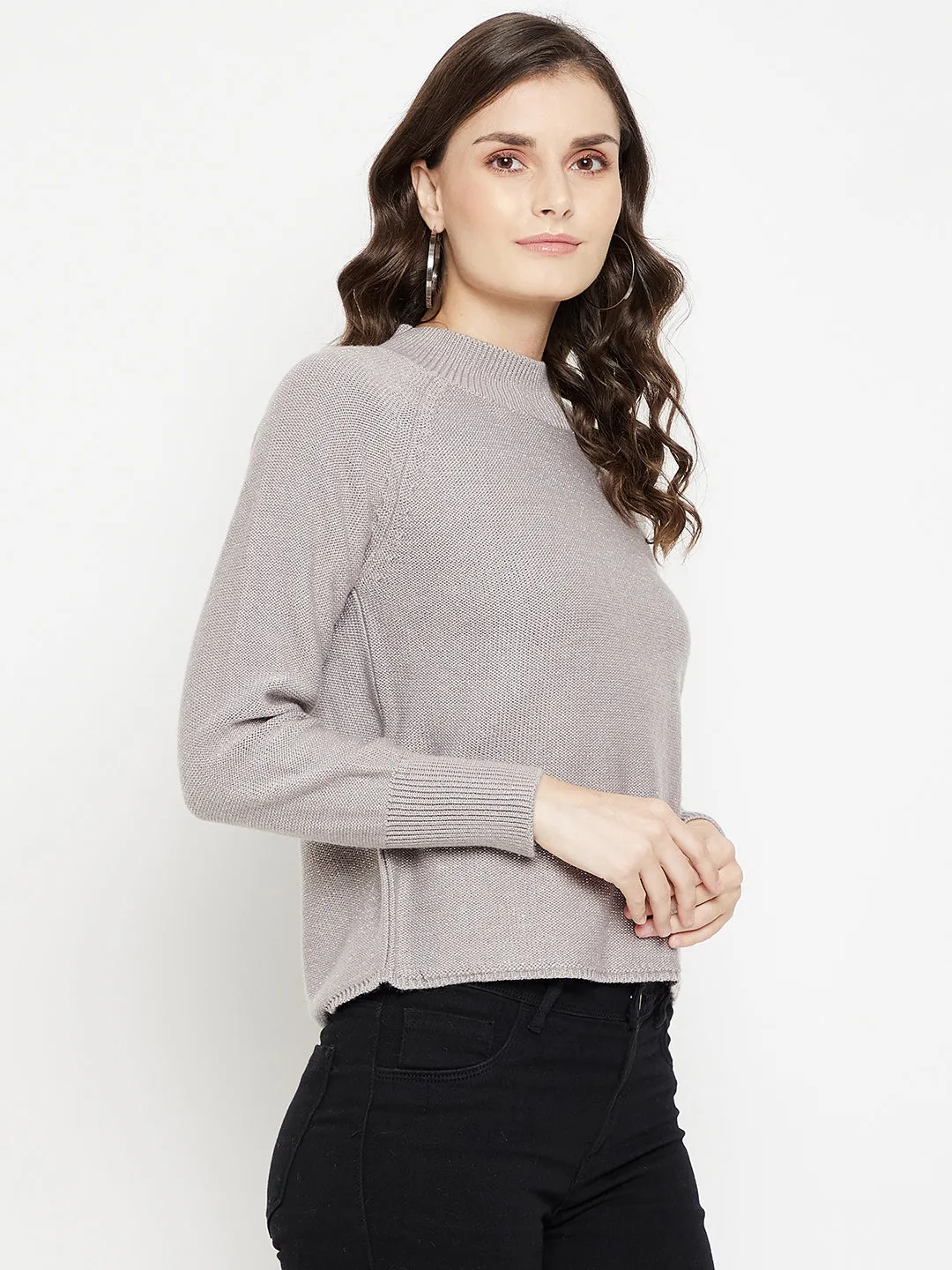 Camla Barcelona Mock Neck Grey Sweater