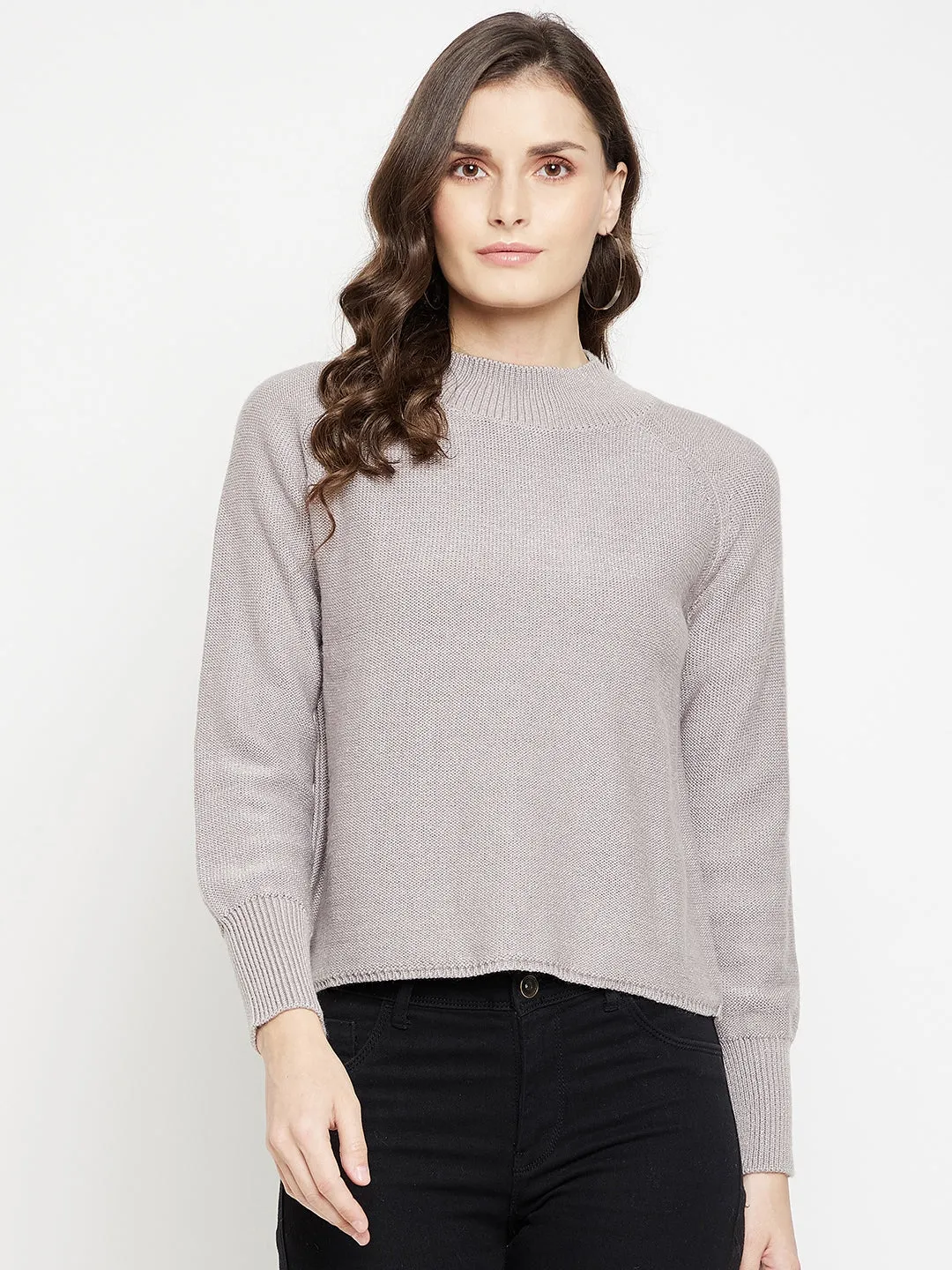 Camla Barcelona Mock Neck Grey Sweater