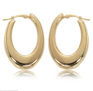 Carla 14k Yellow Gold Medium Oval Hoop Earrings