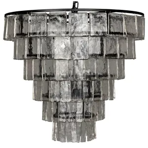 Carnegie Chandelier, Large, Black Steel