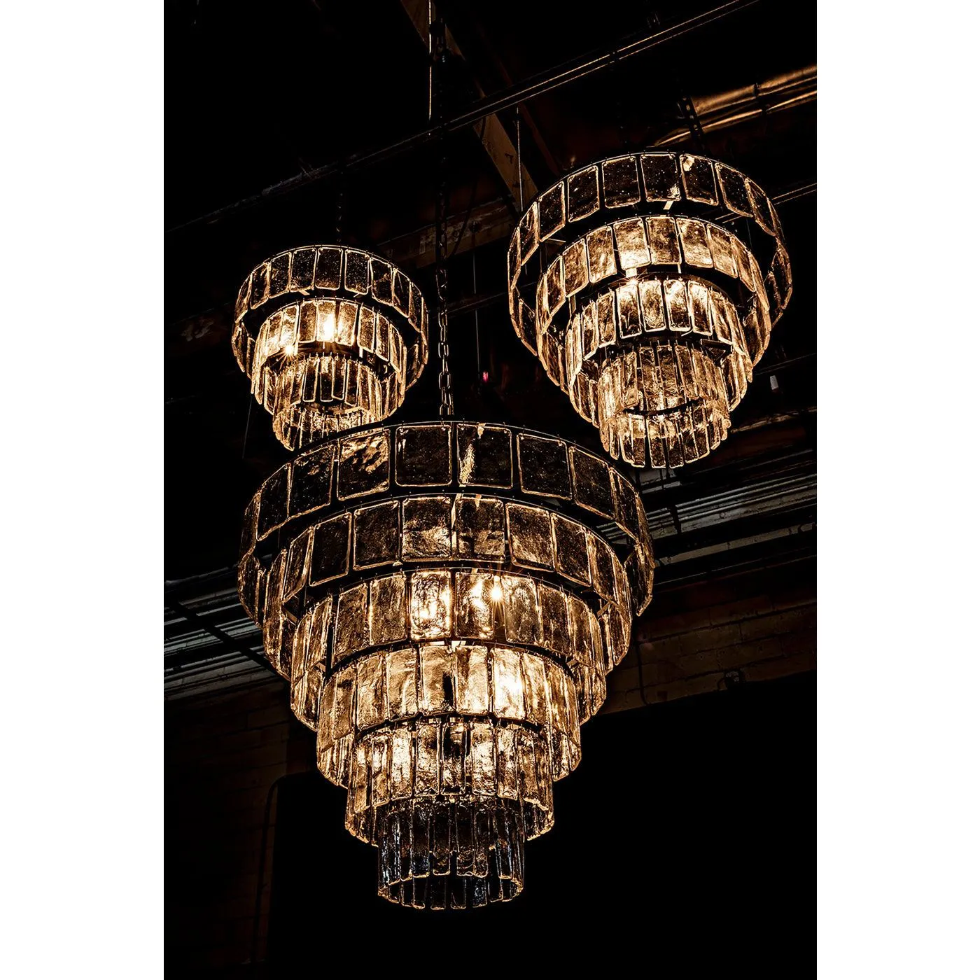 Carnegie Chandelier, Large, Black Steel