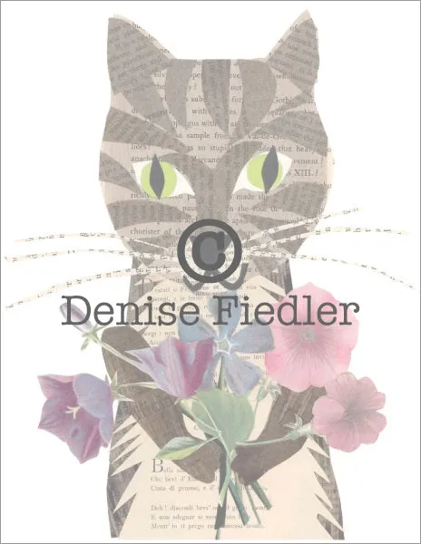 Cat with Flowers