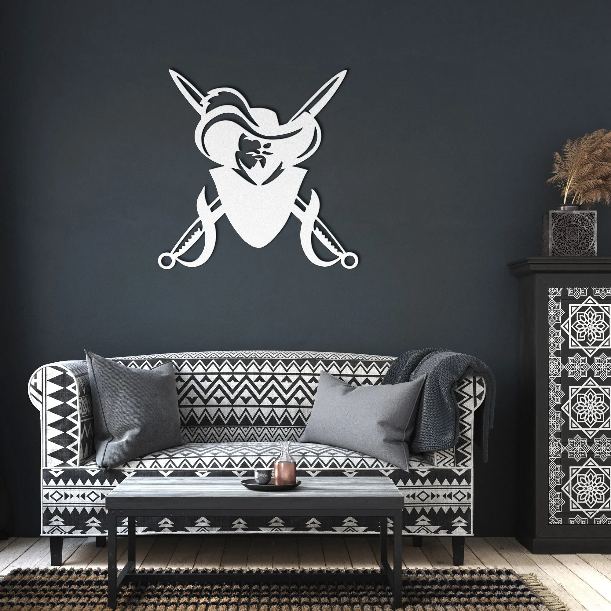 Cavalier Crossed Swords-1B Mascot Steel Wall Art