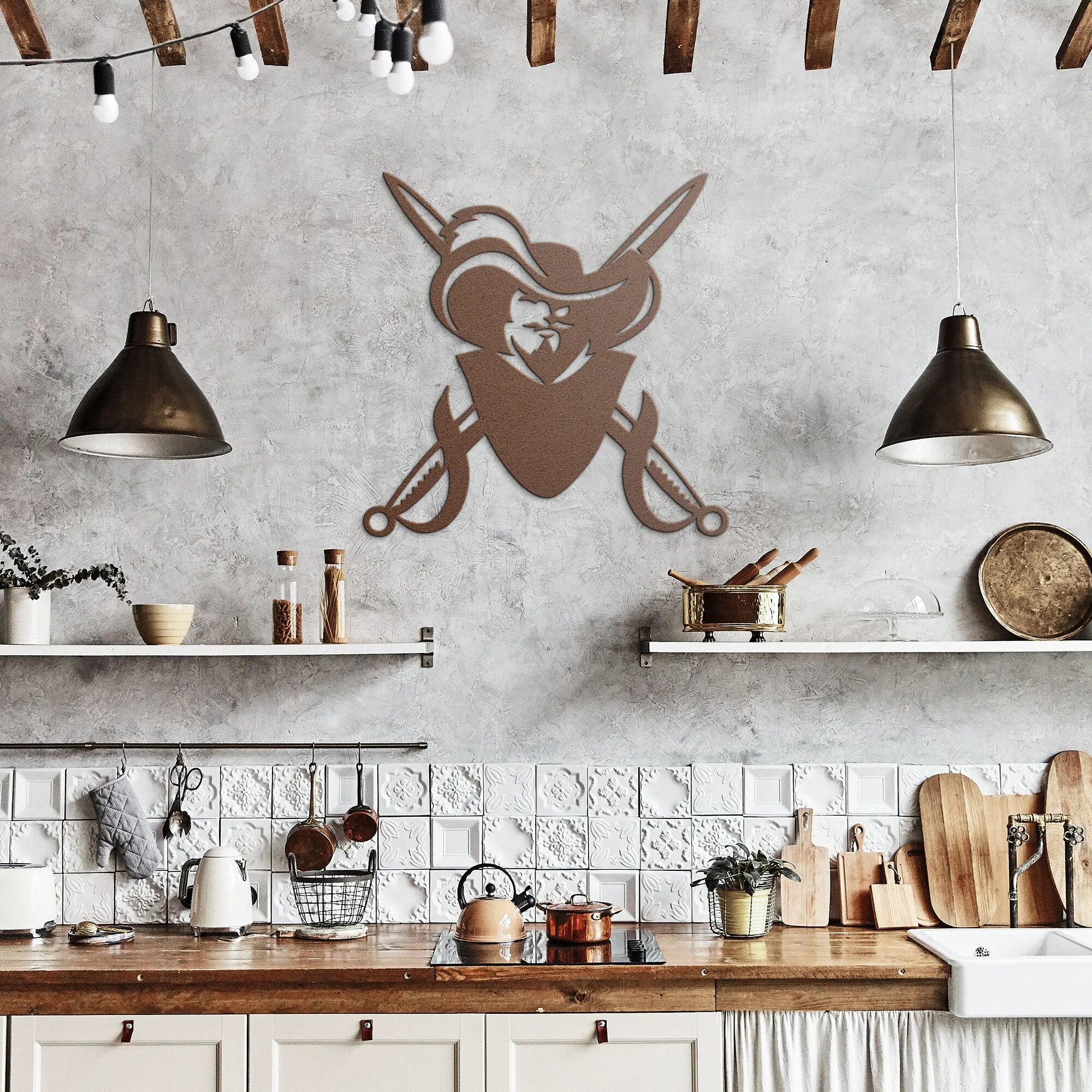 Cavalier Crossed Swords-1B Mascot Steel Wall Art