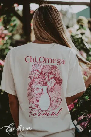 Chi Omega Floral Semi Formal T-shirt