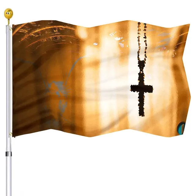 Christianartbag Flag Decor, Christianity Cross Flag Home Room Dormitory Decoration Outdoor Decor Polyester Banners and Flags Brass Grommets Women Men Gift