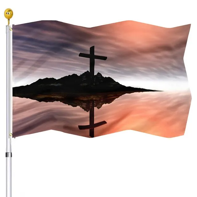 Christianartbag Flag Decor, Christianity Cross Flag Home Room Dormitory Decoration Outdoor Decor Polyester Banners and Flags Brass Grommets Women Men Gift