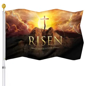 Christianartbag Flag Decor, Christianity Cross Flag Home Room Dormitory Decoration Outdoor Decor Polyester Banners and Flags Brass Grommets Women Men Gift