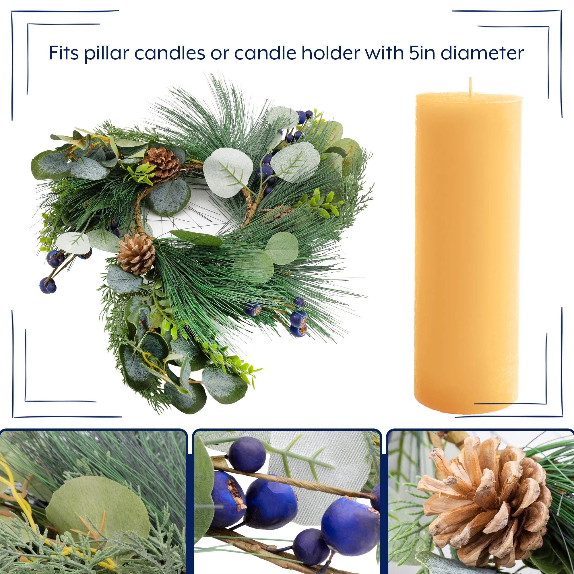 Christmas Blueberry Candle Wreath (Case of 8)