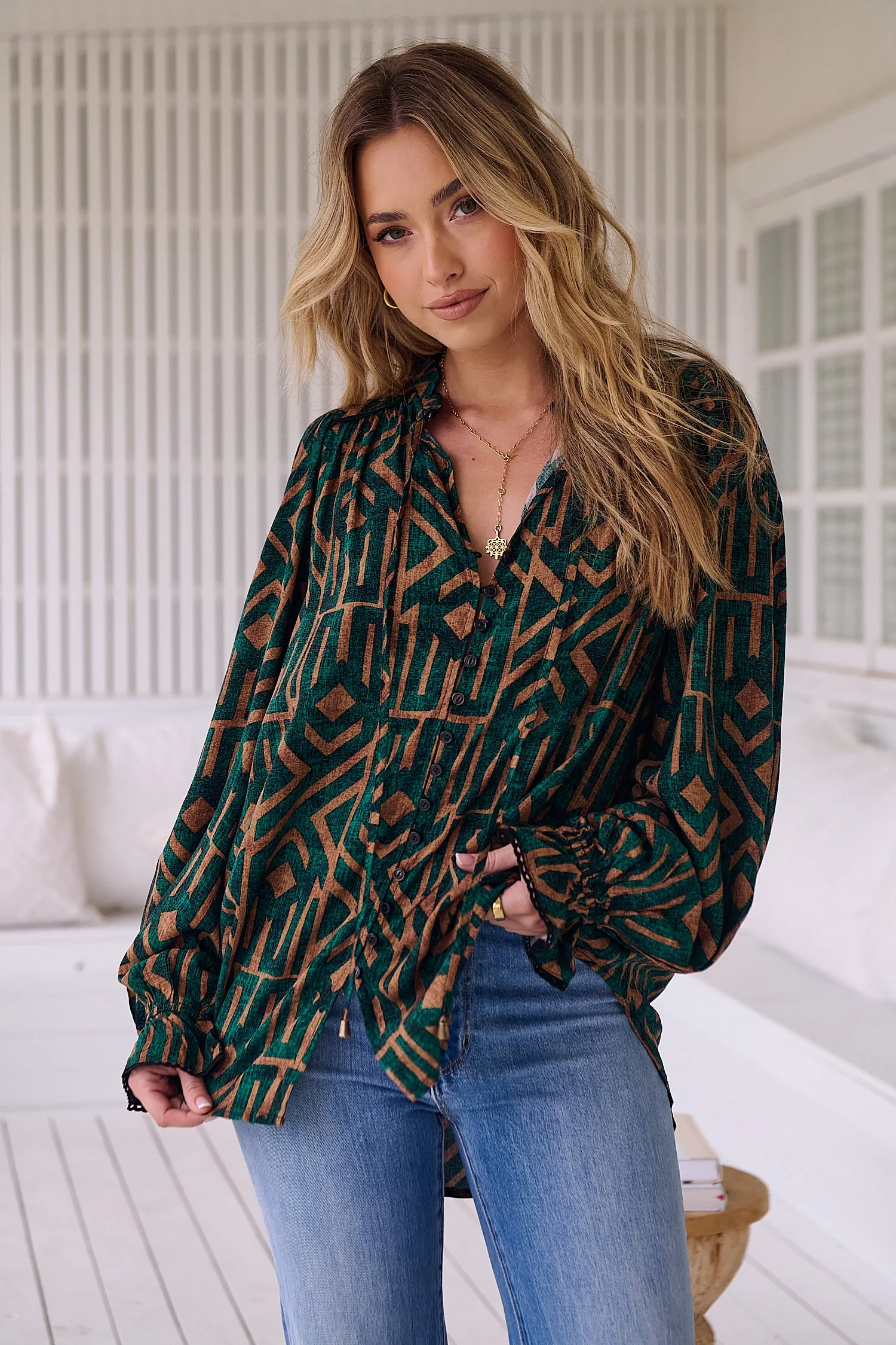 Clara Blouse - Emerald