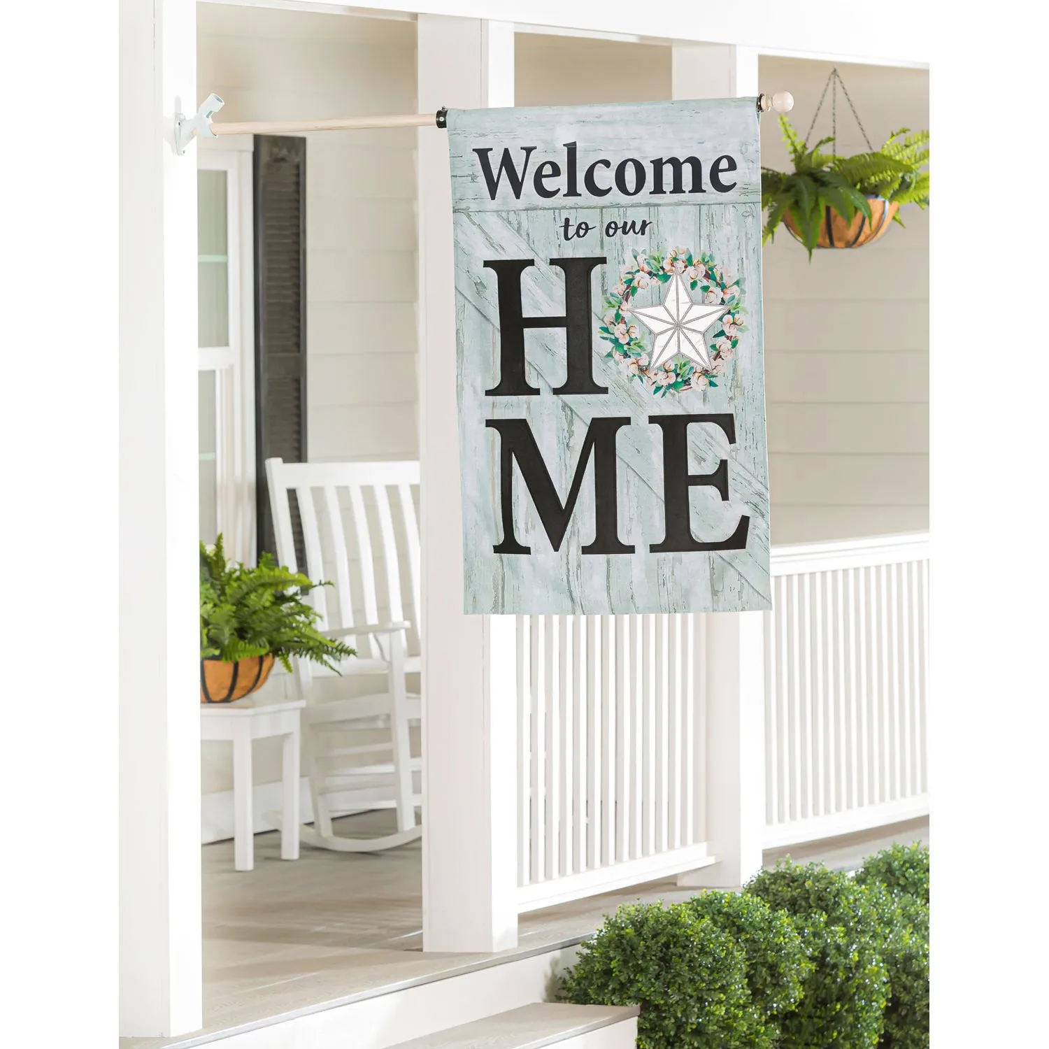 Country Star HOME House Burlap Flag,13b9685