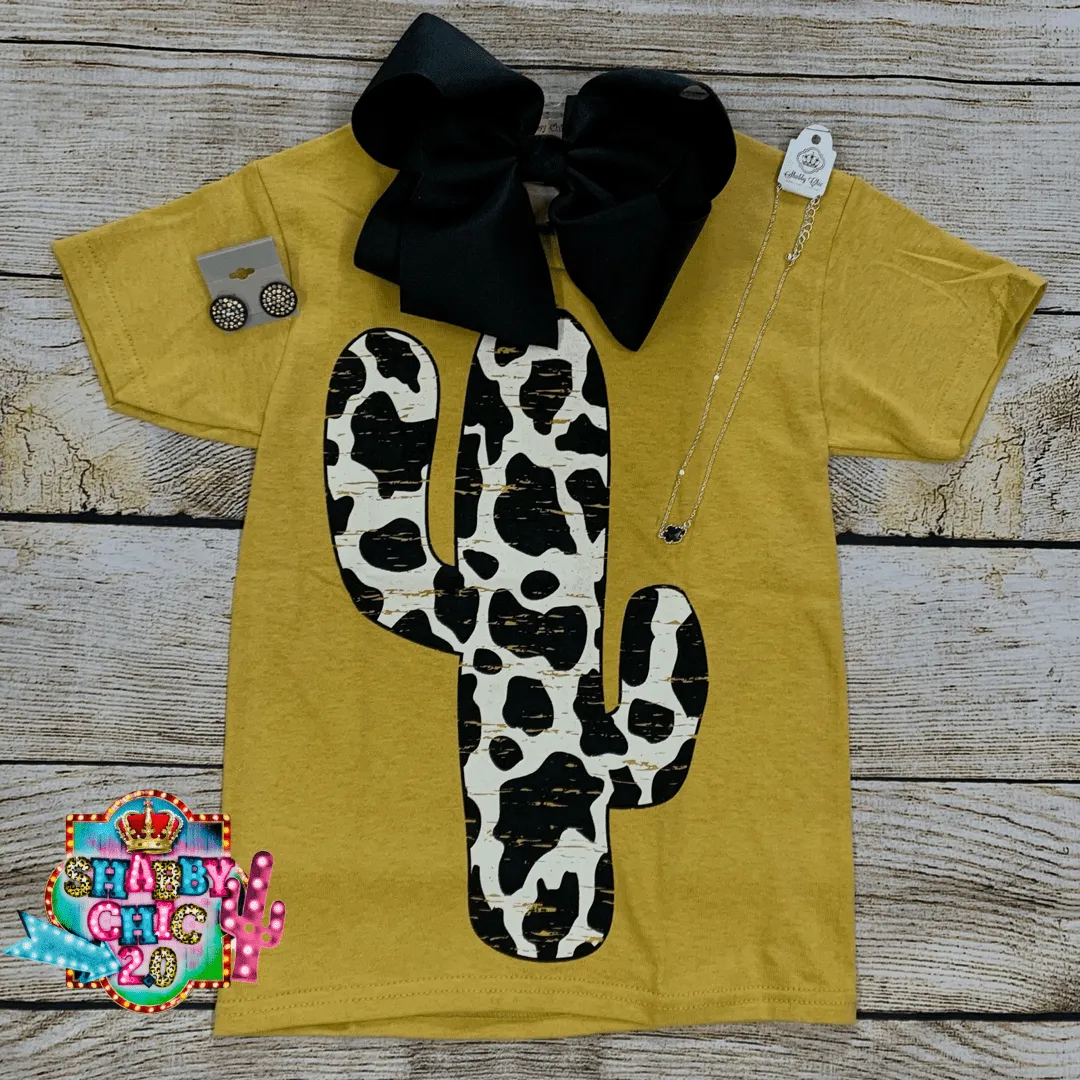 Cowprint Cactus Tee - Youth
