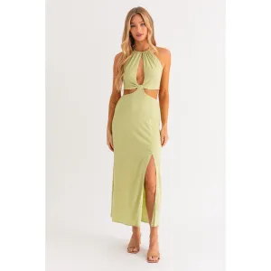 Crazy Good Halter Maxi Dress - Sage