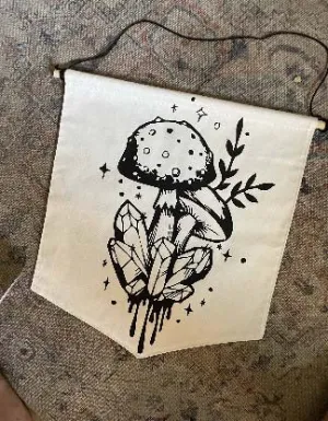 Crystal and Mushroom wall hanging