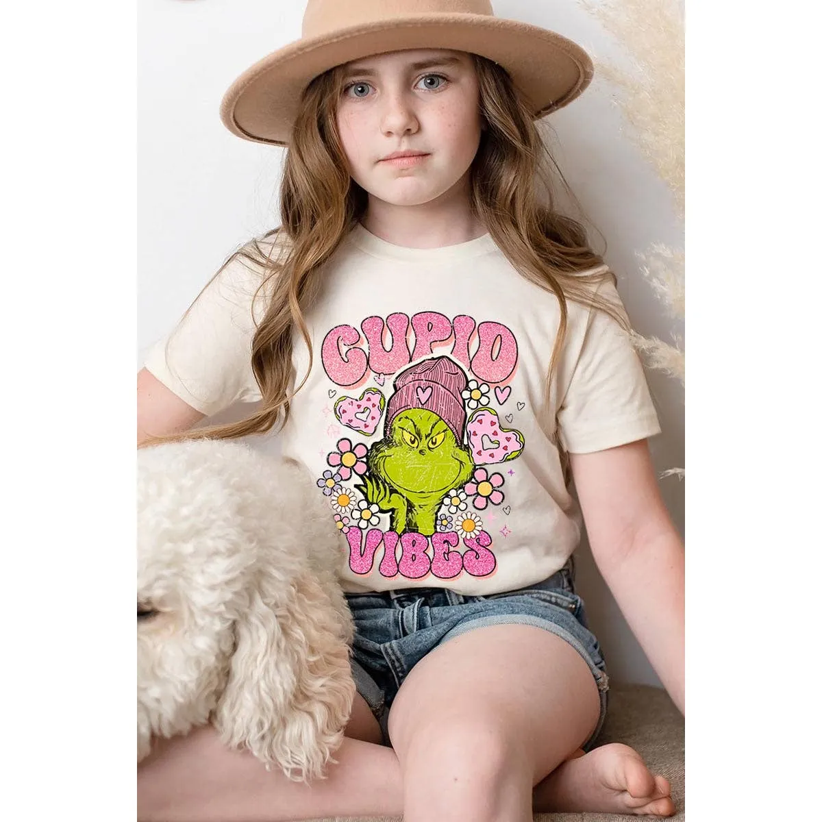 CUPID VIBES,VALENTINE’S DAY KIDS GRAPHIC TEE