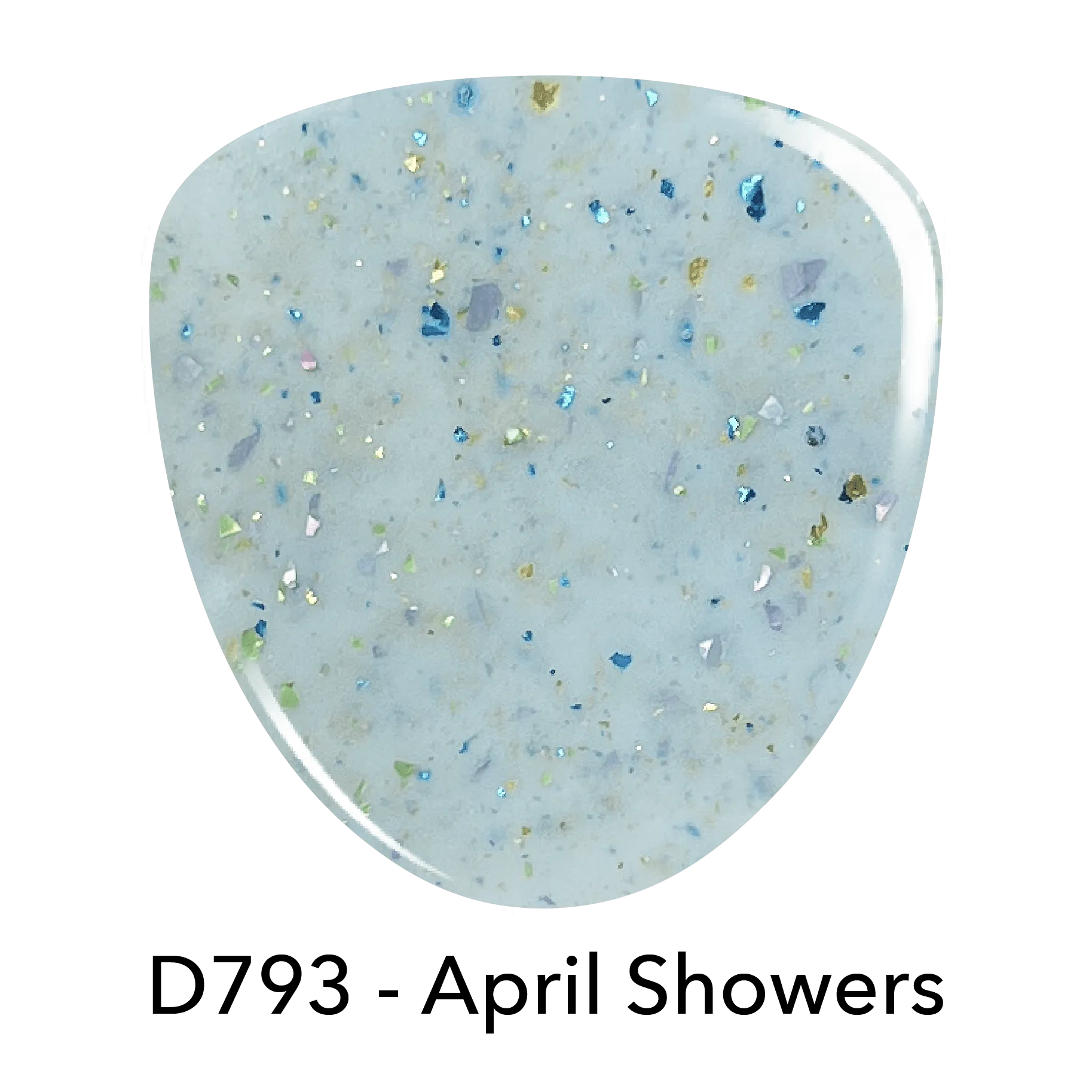 D793 April Showers Blue Flake Gel Polish