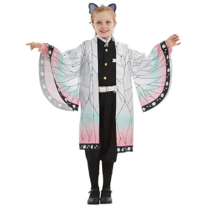 Demon Slayer: Kimetsu no Yaiba Halloween Carnival Suit Kochou Shinobu Cosplay Costume Kids Cloak Coat