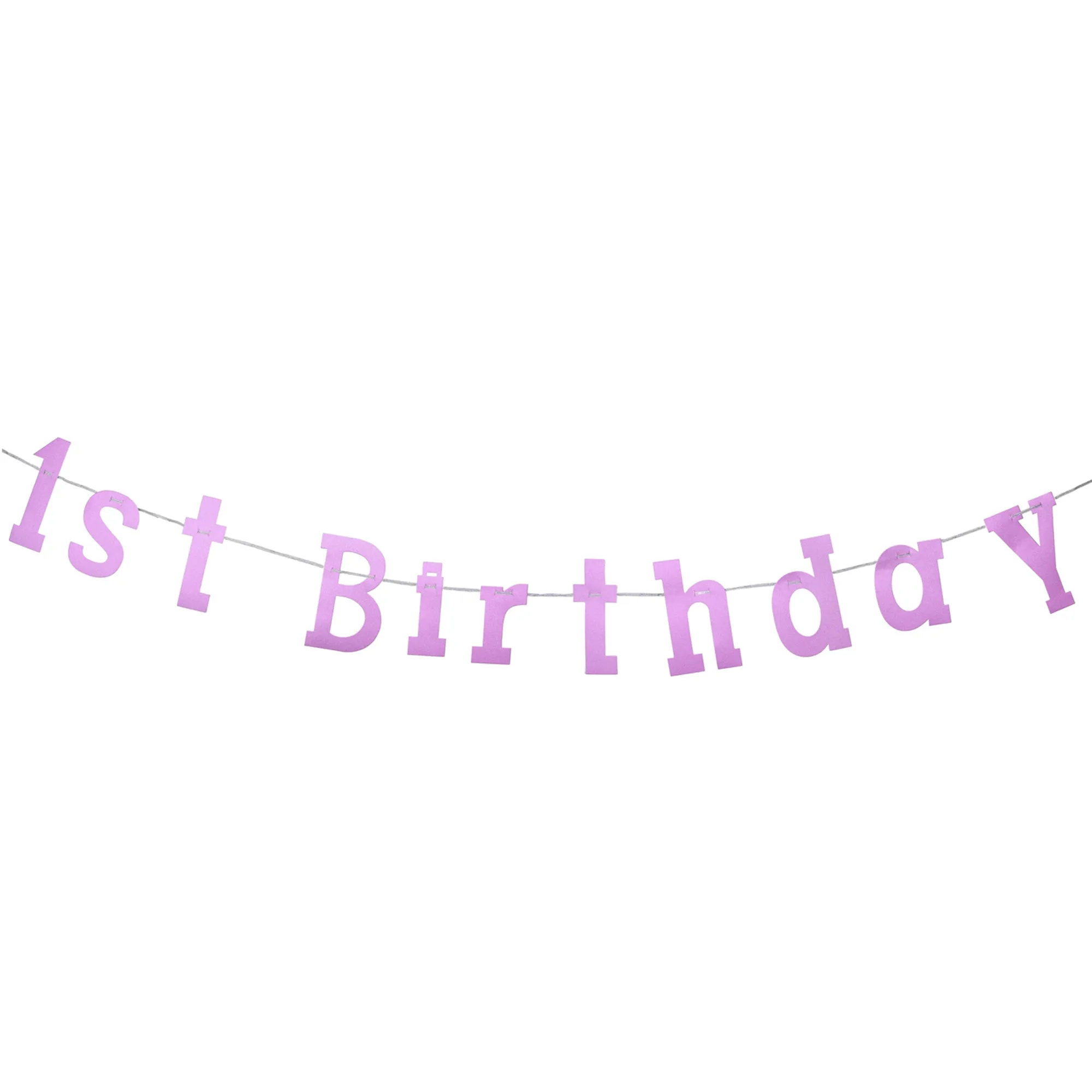 Diamond Glitter "1st Birthday" Garland, 7-Inch, 7-Feet