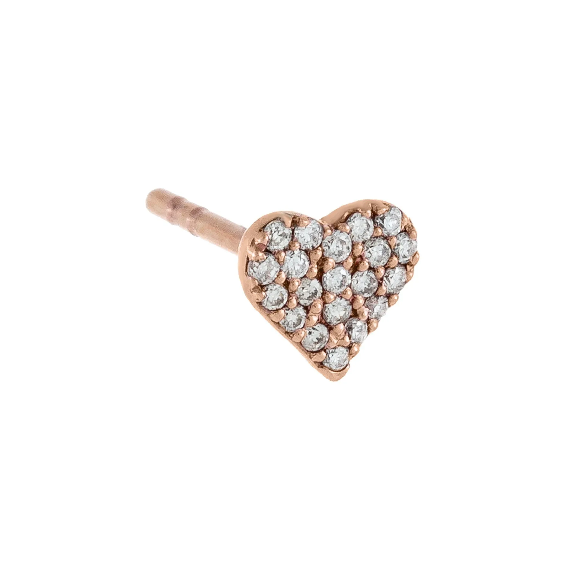Diamond Mini Heart Stud Earring 14K