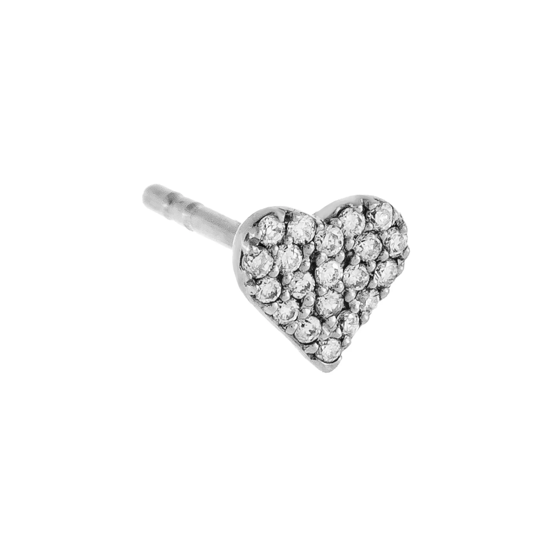 Diamond Mini Heart Stud Earring 14K