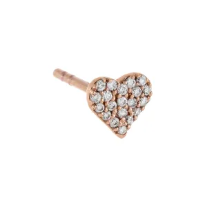 Diamond Mini Heart Stud Earring 14K
