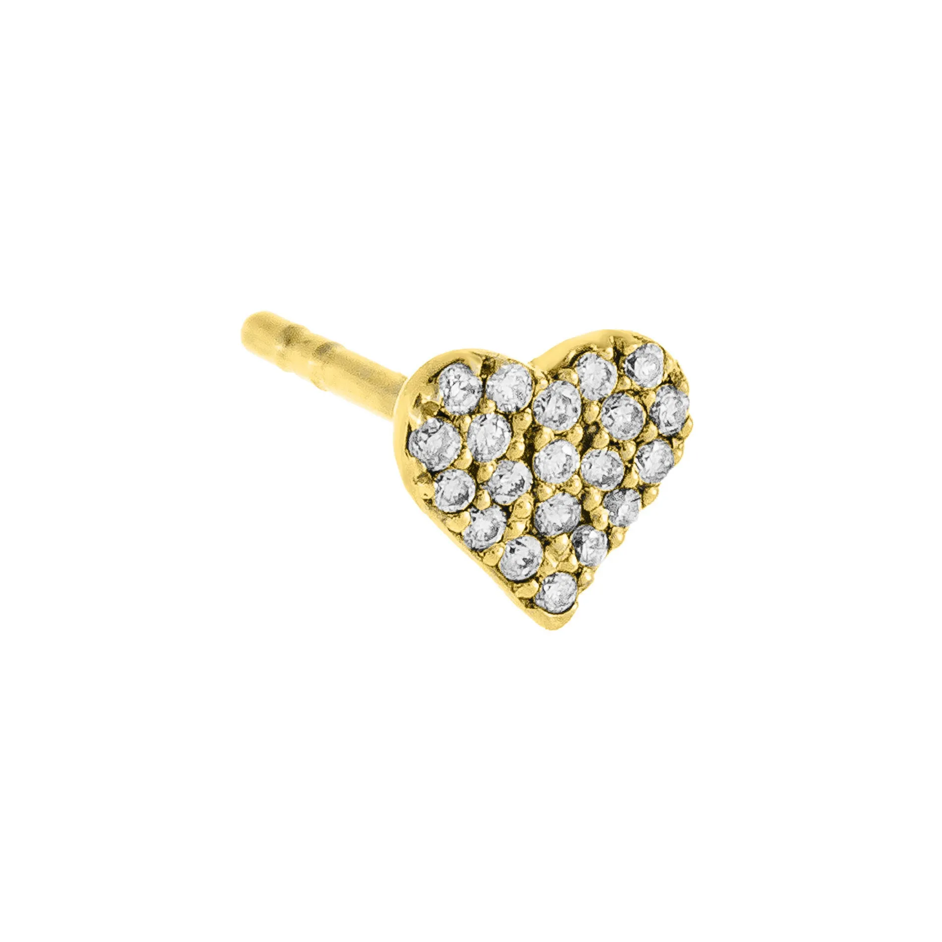 Diamond Mini Heart Stud Earring 14K