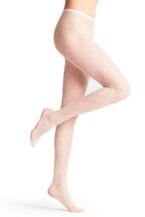 Diamond Net Tights - Ivory