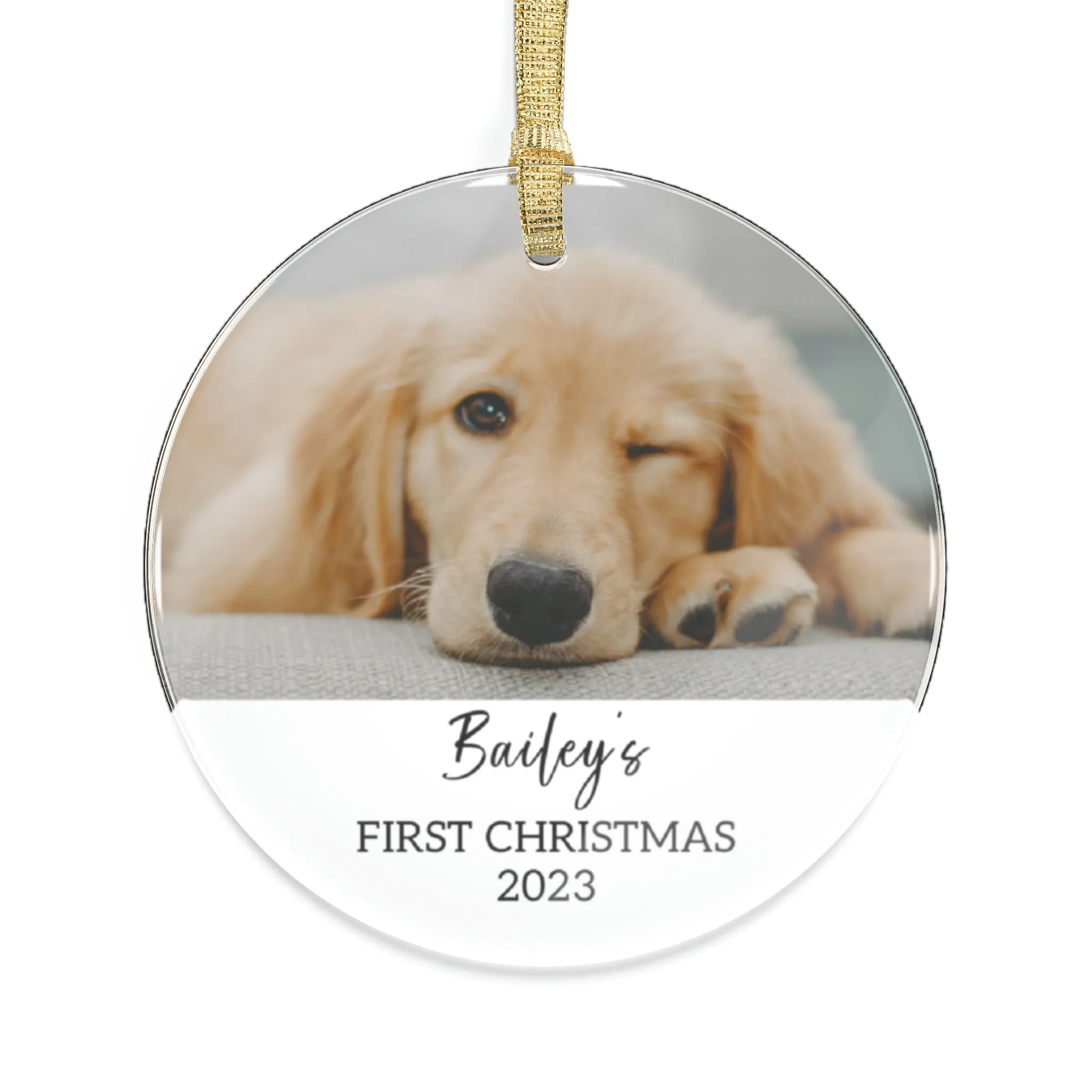 Dog Christmas Ornament, First Christmas Together, New Dog Gift, Custom Dog Photo Ornament, New Pet Gift, Christmas Decoration Keepsake