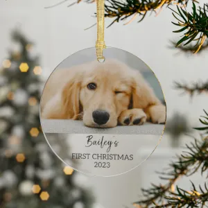 Dog Christmas Ornament, First Christmas Together, New Dog Gift, Custom Dog Photo Ornament, New Pet Gift, Christmas Decoration Keepsake
