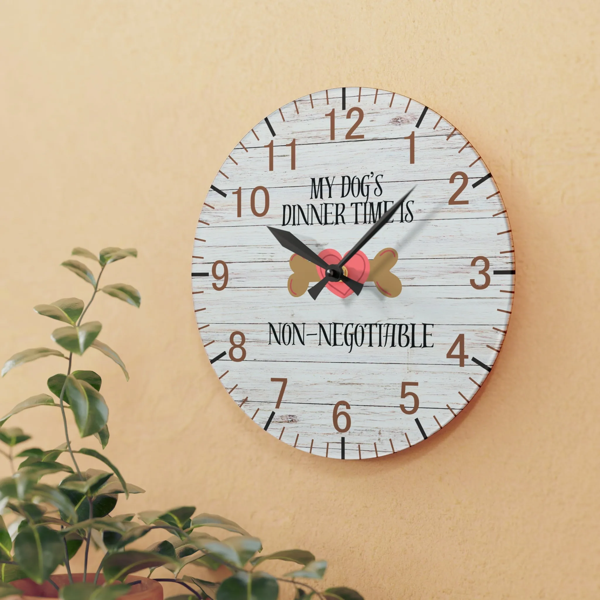 Dog's Dinner Non-Negotiable Wall Clock