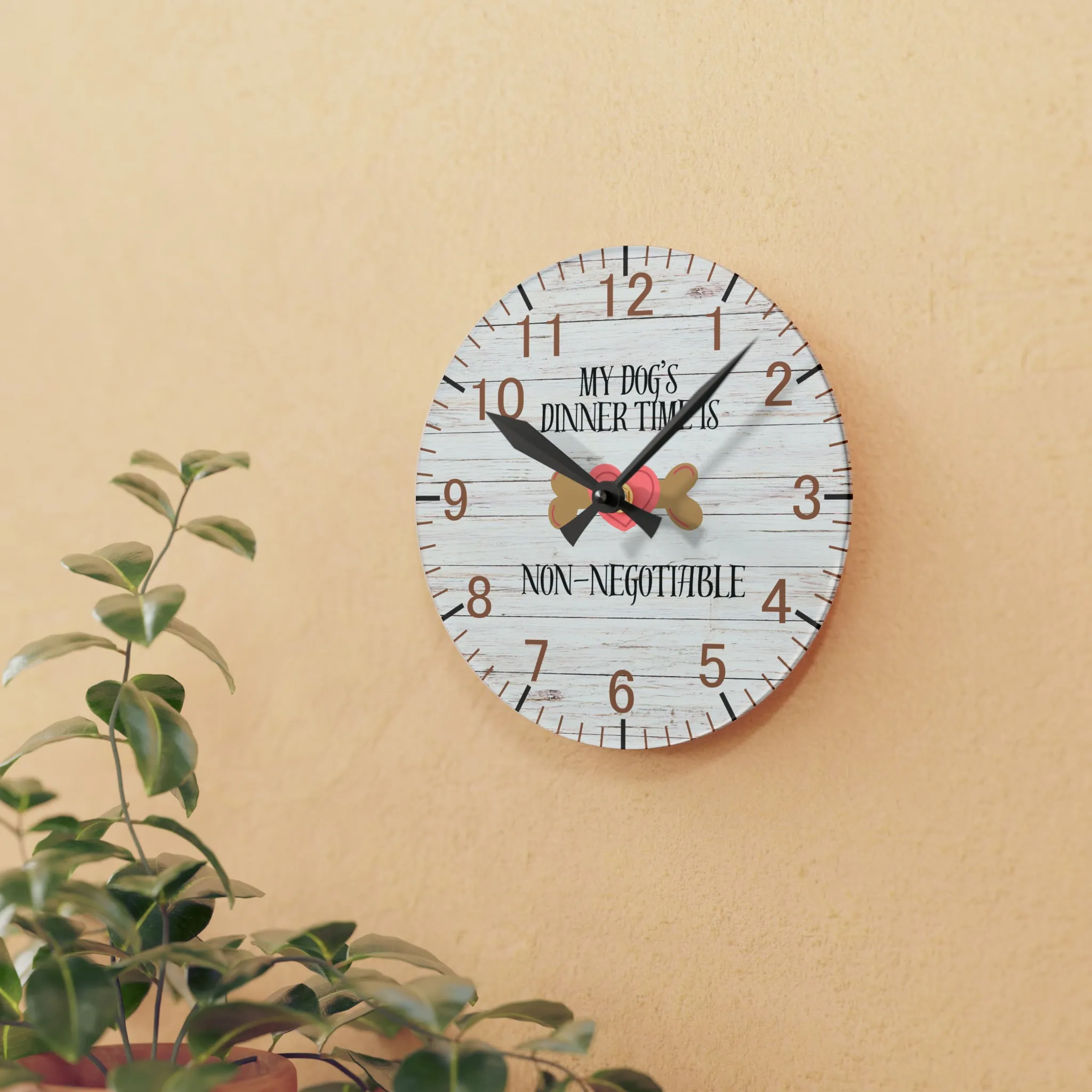 Dog's Dinner Non-Negotiable Wall Clock