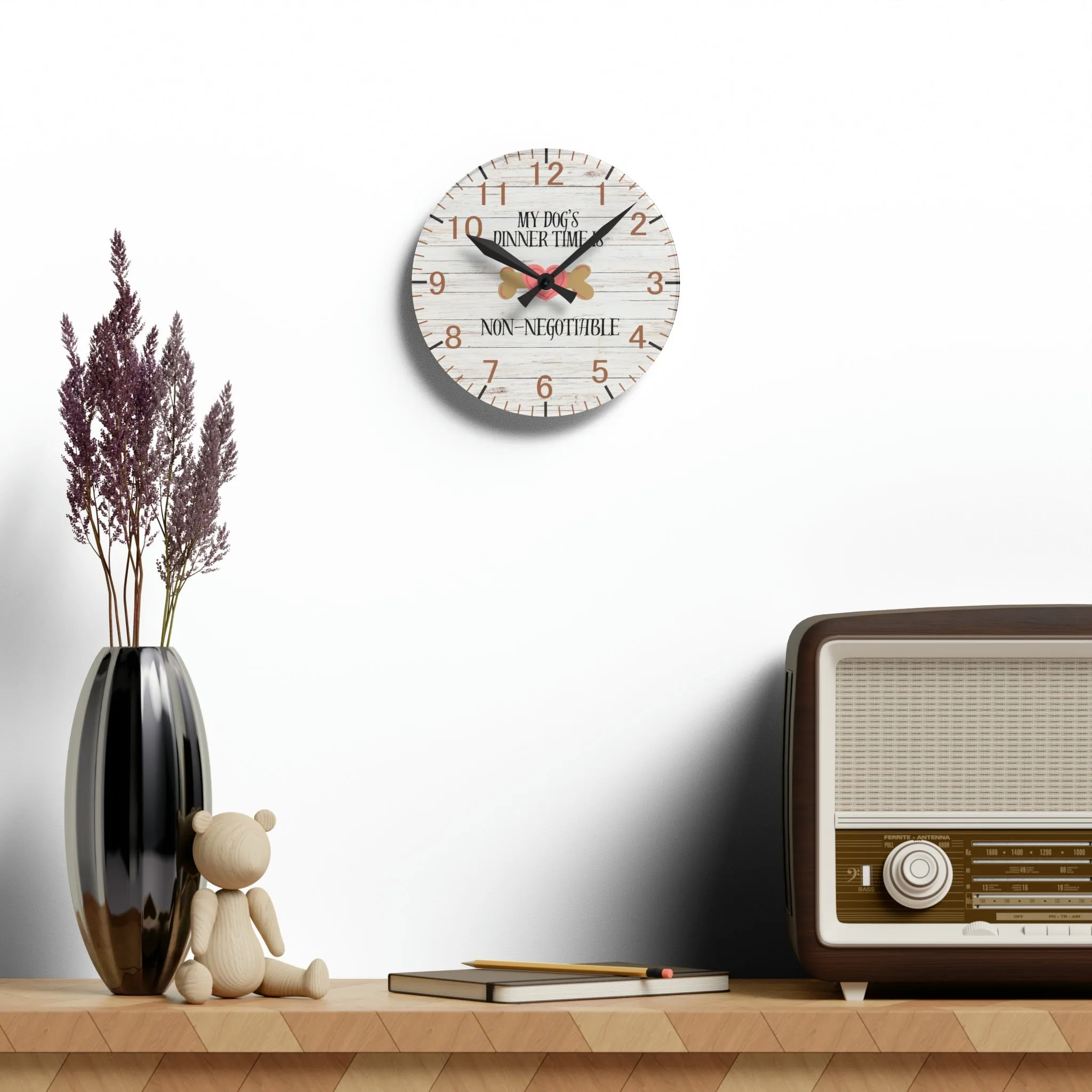 Dog's Dinner Non-Negotiable Wall Clock