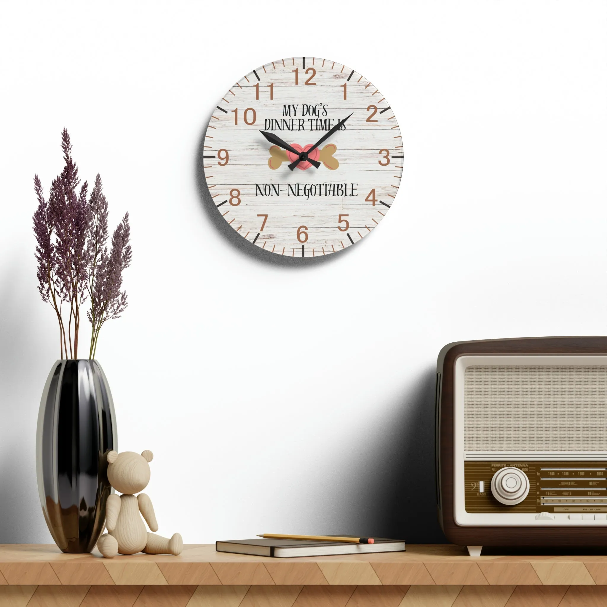 Dog's Dinner Non-Negotiable Wall Clock