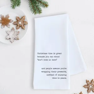 Don’t Come In Here - Tea Towel - Christmas Décor: BLACK