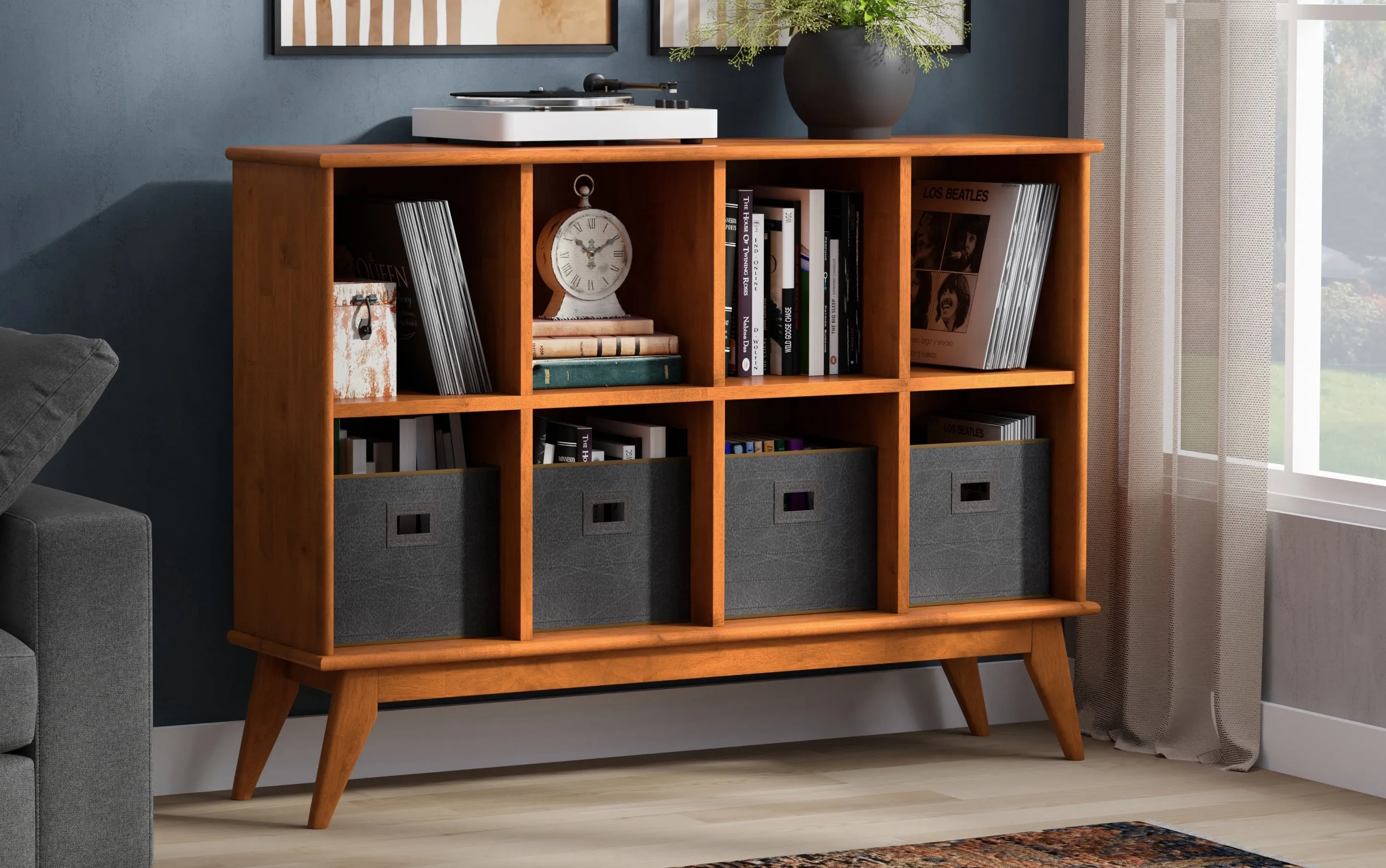 Draper Mid Century 8 Cube Storage Sofa Table