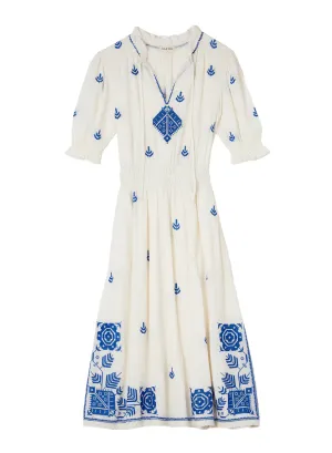 EDRA EMBROIDERED MIDI DRESS