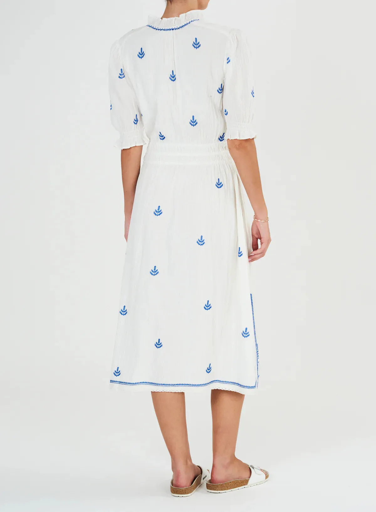 EDRA EMBROIDERED MIDI DRESS