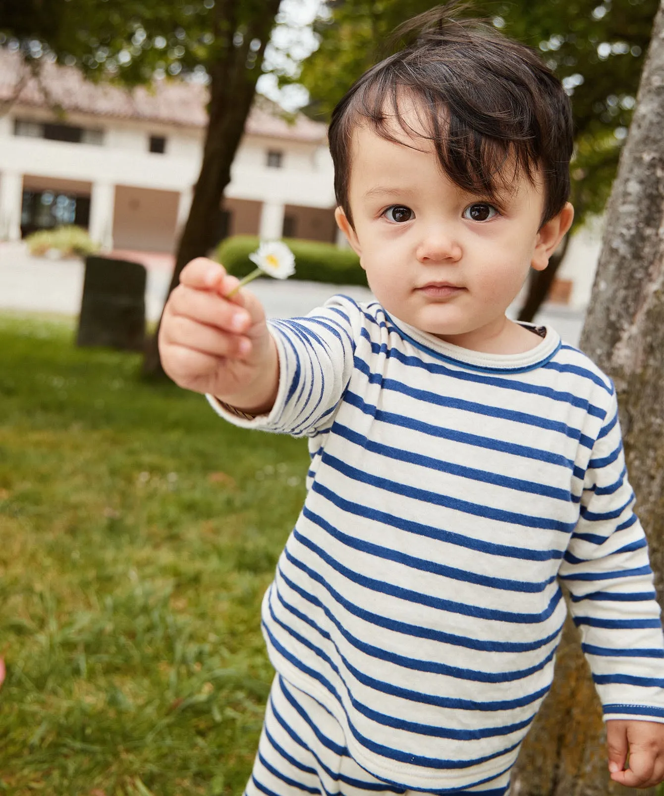 Edward Baby T-Shirt, Navy Stripe