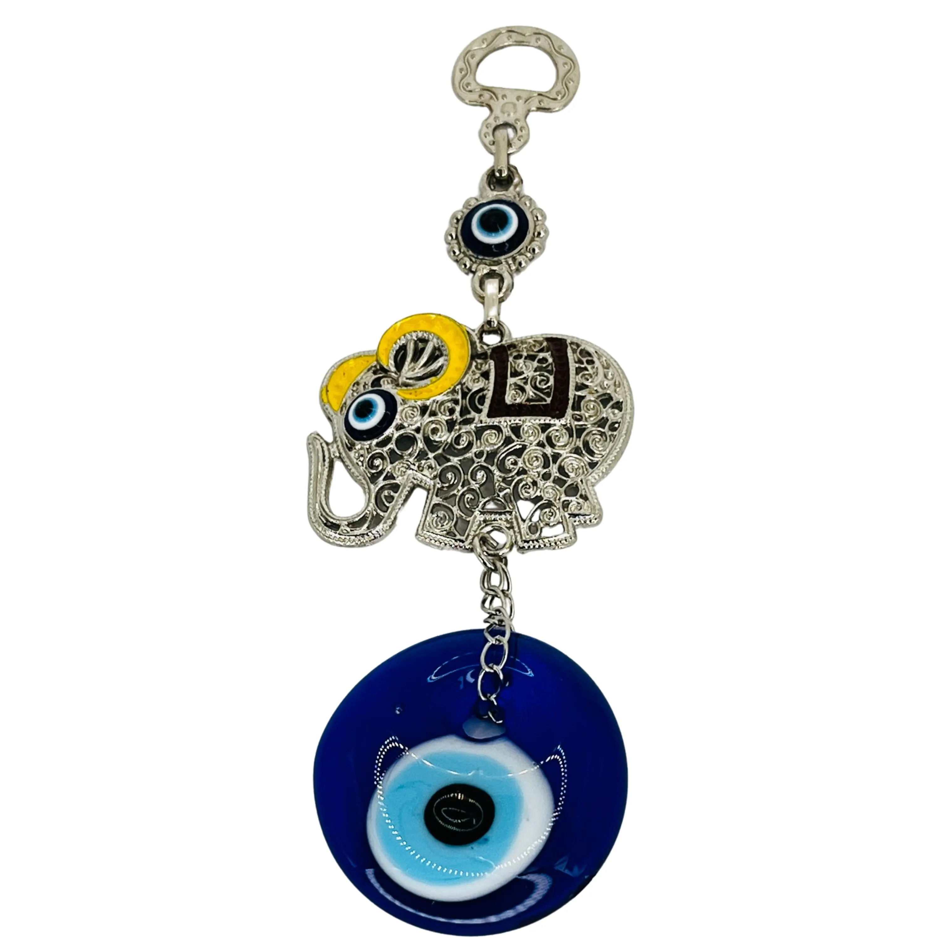 Elephant Evil Eye Metallic Wall Decor – Mix of 4 Colors 
