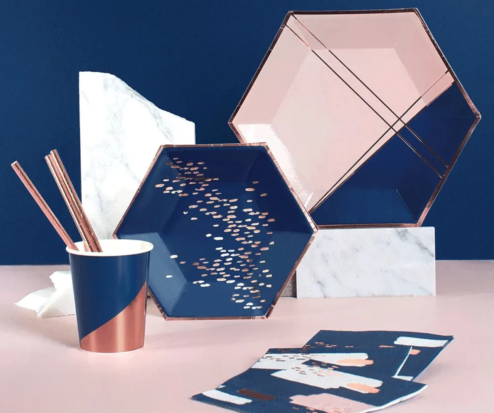 Erika : Navy Speckle Side Plates
