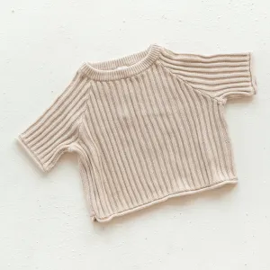 Essential Knit Tee - Biscuit