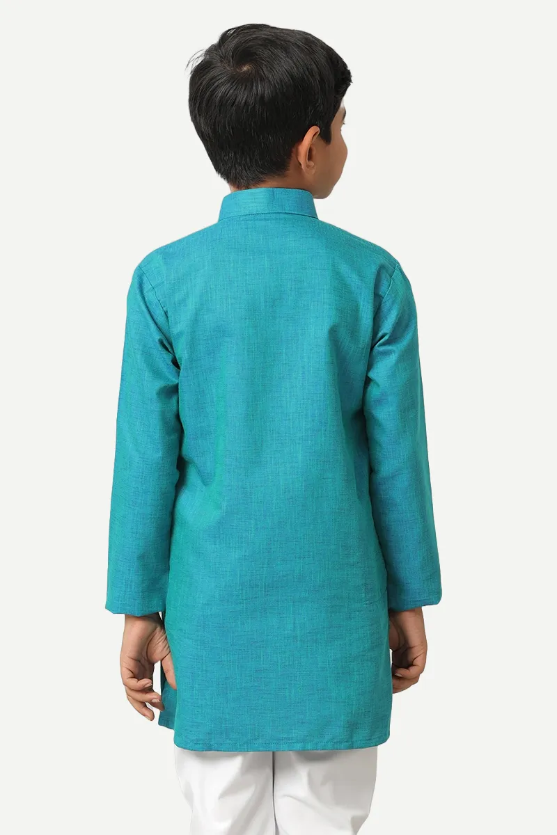 Exotic - Aqua Blue Kurta For Kids | Uathayam