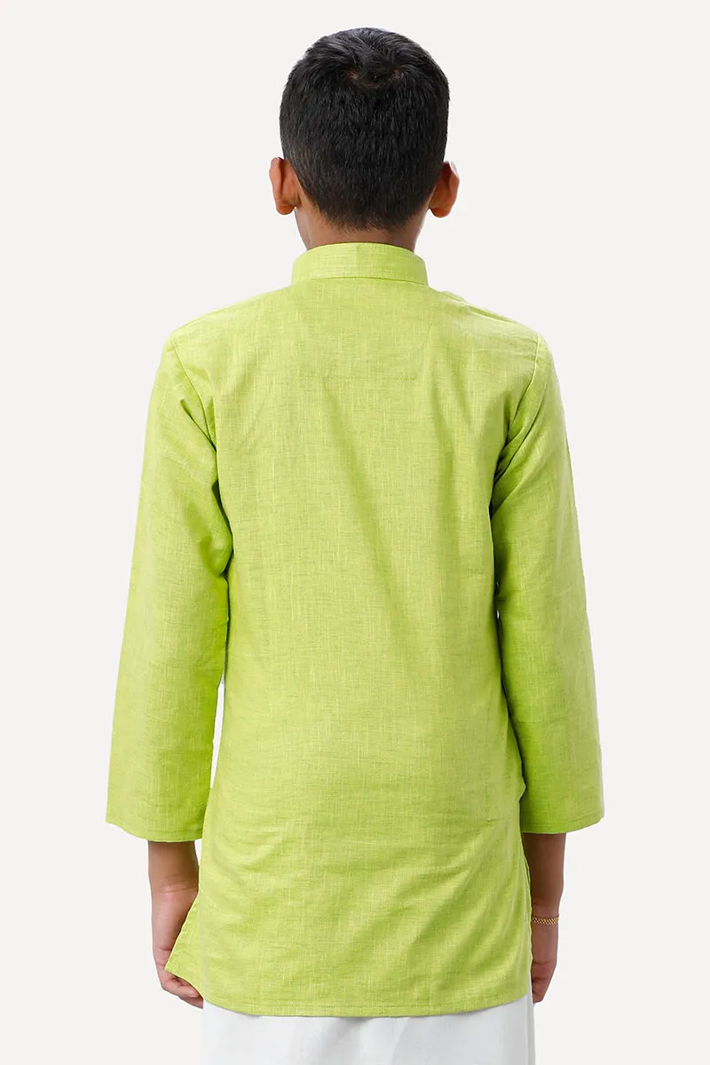 Exotic - Light Green Kurta For Kids | Uathayam
