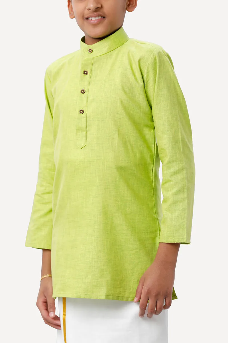 Exotic - Light Green Kurta For Kids | Uathayam